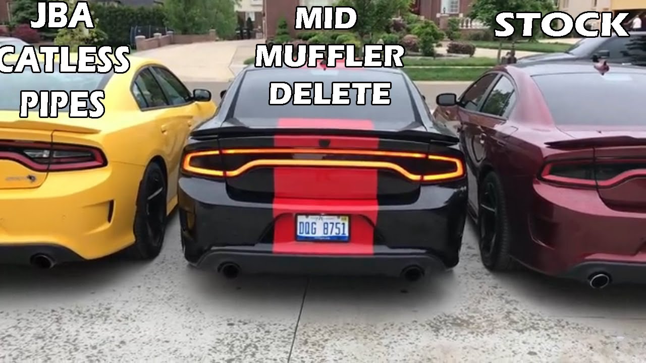 Hellcat Charger Exhaust ( STOCK VS Mid Muffler Delete VS JBA Catless