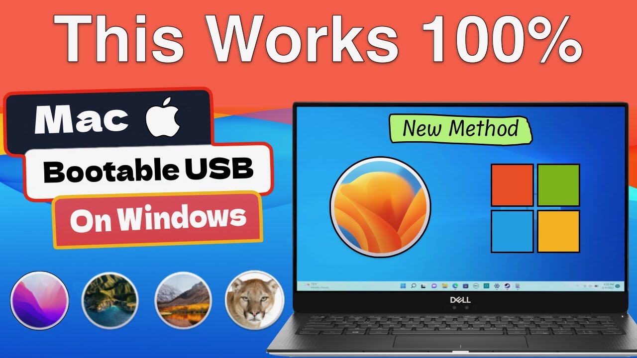 How to create macOS Bootable usb drive on Windows 2024 | Make Mac OS X ...