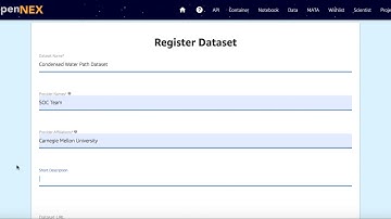 Dataset Registration in OpenNEX Appstore