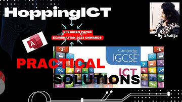 2023 SPECIMEN PAPER, MS ACCESS, PAPER 2, PART 1 #IGCSE  #ICT #CAMBRIDGE #DATAANALYSIS #SPECIMENPAPER