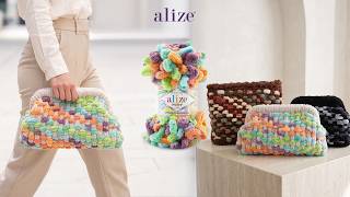 Alize Puffy Ile Dokuma El Çantası - Şiş Ve Tığ Yok