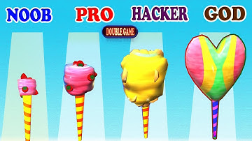 Noob vs Pro vs Hacker vs God in Cotton Candy Runner - Funny Animation 3D Games