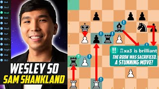 Wesley So is Genius! Brilliant Rook Sacrifice vs. Sam Shankland - Open 2024 screenshot 1