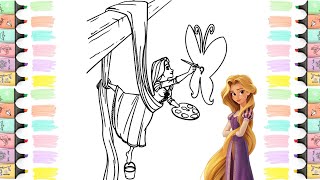 Coloring Disney Princess Rapunzel | Fun and Creative Art for Kids