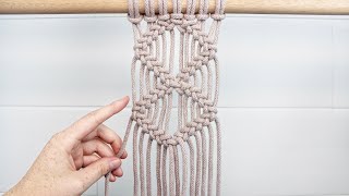 Braided Diamond Pattern  |  EASY Macrame Tutorial