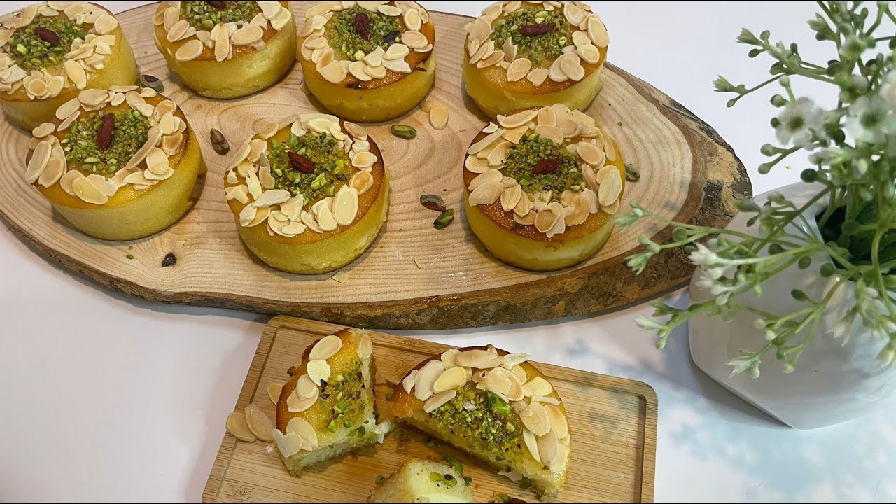 ميني بسبوسة سهلة التحضير و بمقادير بسيطة 🥮Mini Basbousa easy to make