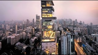 ANTILIA BUILDING MUMBAI INDIA|PRIVATE HOME HOUSE|RICH BILLIONAIRE BUSINESSMAN MUKESH AMBANI FAMILY