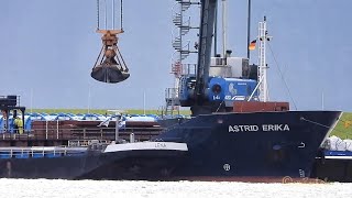 KüMo ASTRID ERIKA LAPF8 IMO 9291731 & Binnenschiff GMS LENA coaster & inland cargo ship Emden