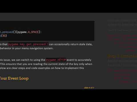 Solving the pygame.key.get_pressed() Freezing Issue for Game Menus