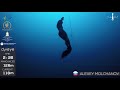 Gold medal freedive with fins to 126m, Alexey Molchanov, AIDA WC 2017.