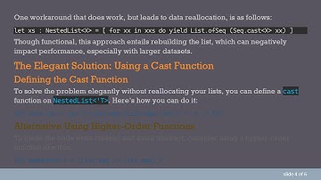How to Efficiently Cast Generic Collections in F#  Using NestedList T