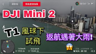 DJI Mini 2 航拍一號風球下試飛 | 返航遇着大雨 | Mini 仔生死如何？| 逆風返航 | 航拍香港 |