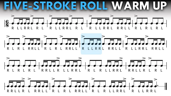 Five-Stroke Roll Snare Drum Warm Up / Practice Pad Exercise (40-120 BPM)