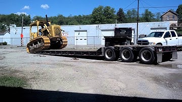 CAT D6D Loading up on Lowboy Trailer HD