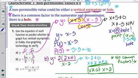 Lesson 3 - Rational Functions (Part 1 - VA and Holes)