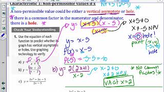 Lesson 3 - Rational Functions (Part 1 - VA and Holes)