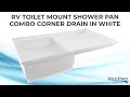 RV Toilet Mount Shower Pan Combo Corner Drain In White