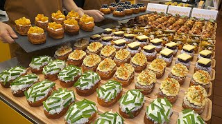 Colorful special toppings! It's so delicious. Cheese Egg Bread, Pancakes / Korean street food