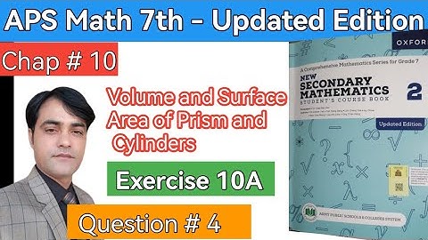 Exercise 10A Question NO 4 I Chapter 10I APS Maths 7th II New Secondary Math Book 2 updated Edition.