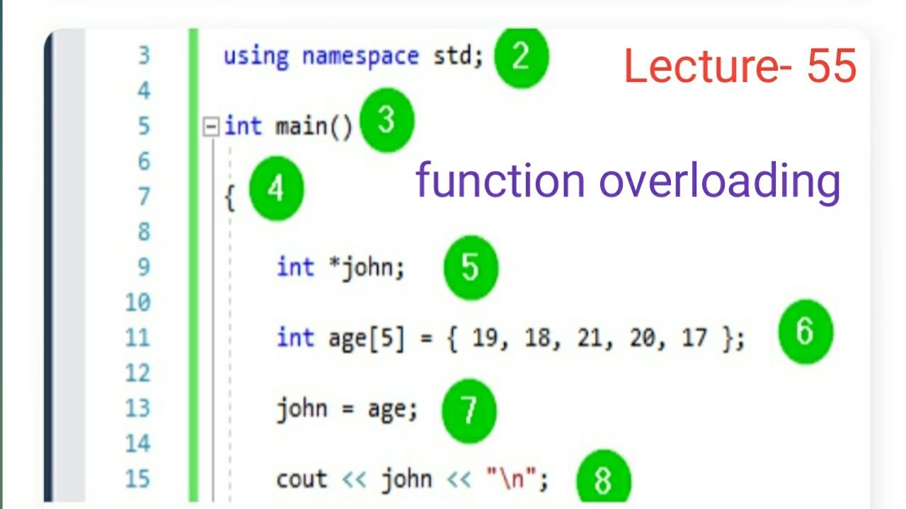 function overloading in c++ Lecture-55 - YouTube