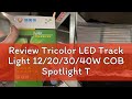 Review Tricolor LED Track Light 12/20/30/40W COB Spotlight Track Lighting Aluminum Ceiling Spot Lig