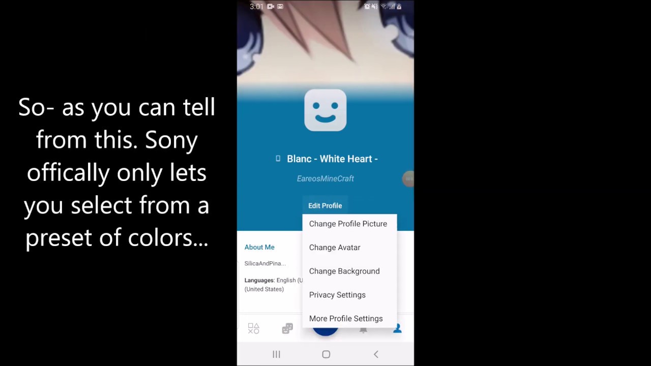 Set *ANY* Color on PSN Profile Page-