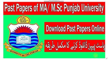 MA MSc Past Papers Punjab University Download
