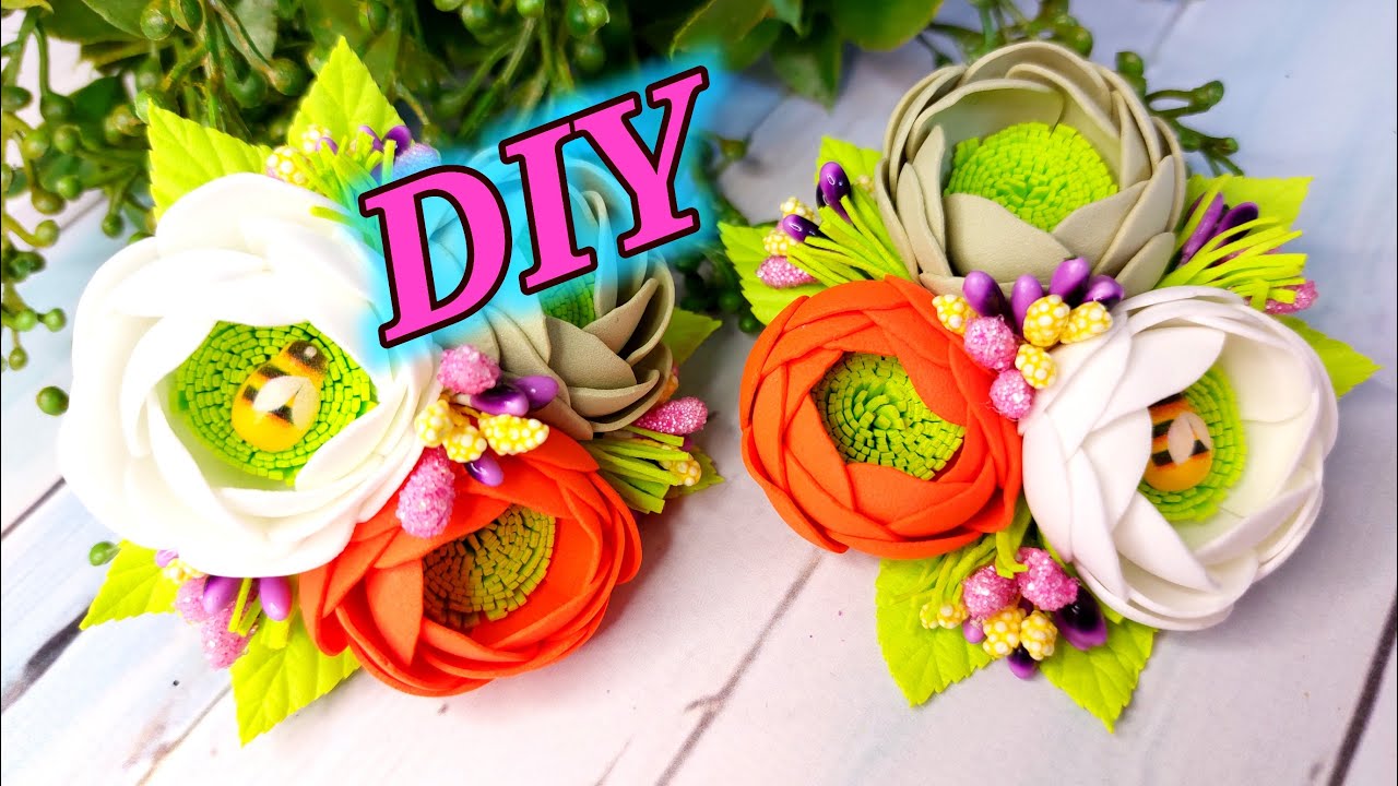 DIY Яркие и сочные Резиночки из фоамирана своими руками /flores de EVA