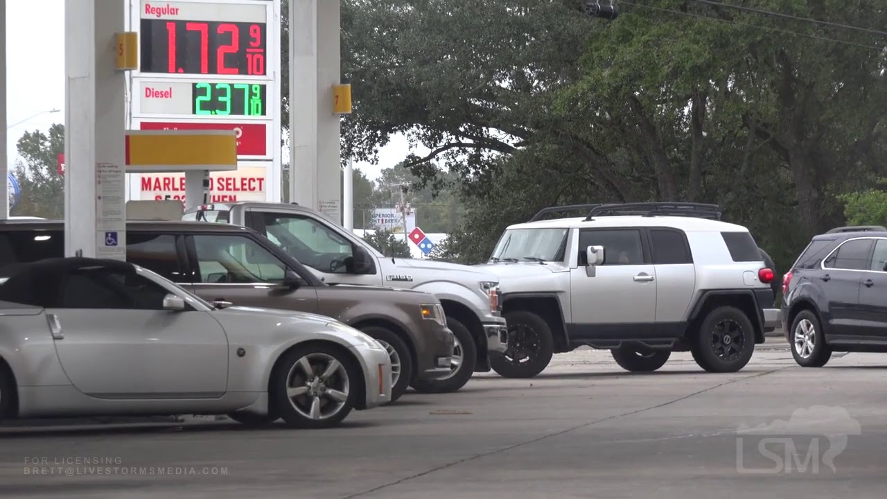 10/28/2020 Waveland, MS Hurricane Zeta Boat Filled Lots/Crowded Gas