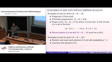 Pablo Shmerkin:  Additive combinatorics methods in fractal geometry - lecture 3