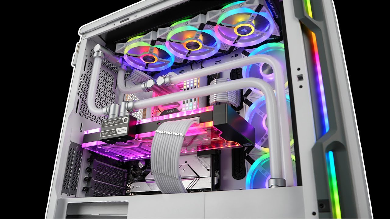 The ALL WHITE Custom Water Cooled RGB Gaming PC Build! 