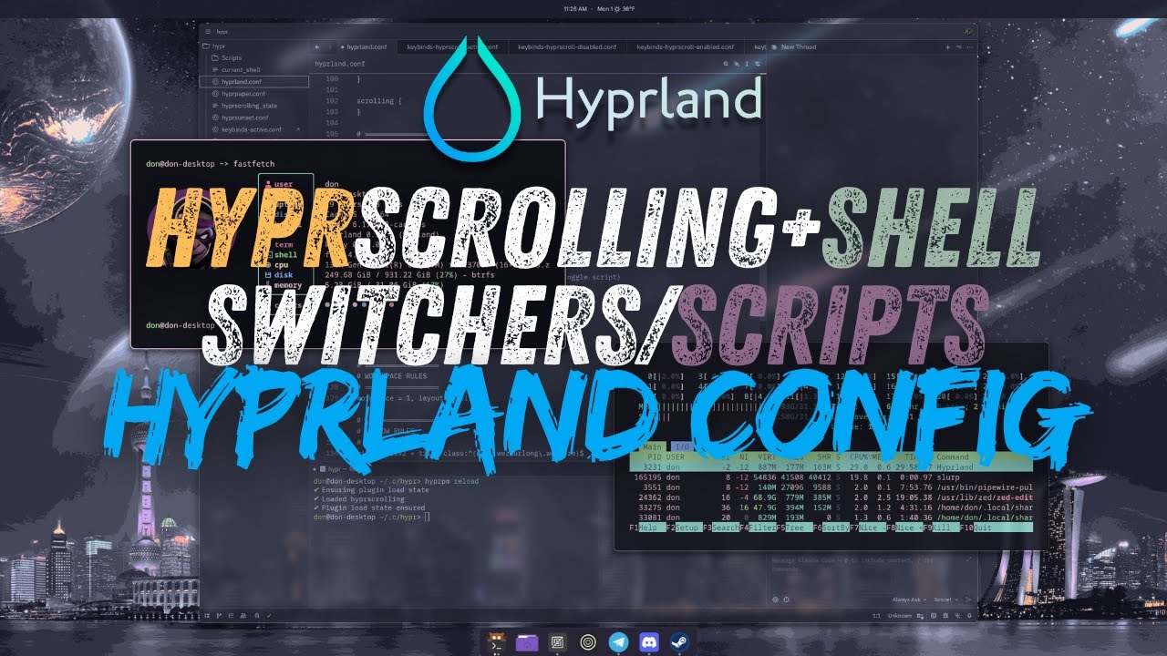My Hyprland Config: Hyprscrolling Switcher, Shell Switcher, Theming ...