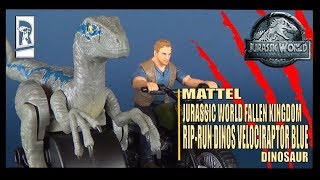 Mattel Jurassic World Rip-Run Dinos Velociraptor Blue | Video Review screenshot 5