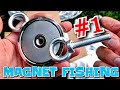FIRST MAGNET FISHING With NEW Magnet • Pulled a bunch of useful tools out of the river water in EU
