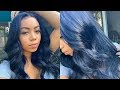 HOW TO: BOMB BLUE BLACK FRONTAL WIG FT. ISEE HAIR