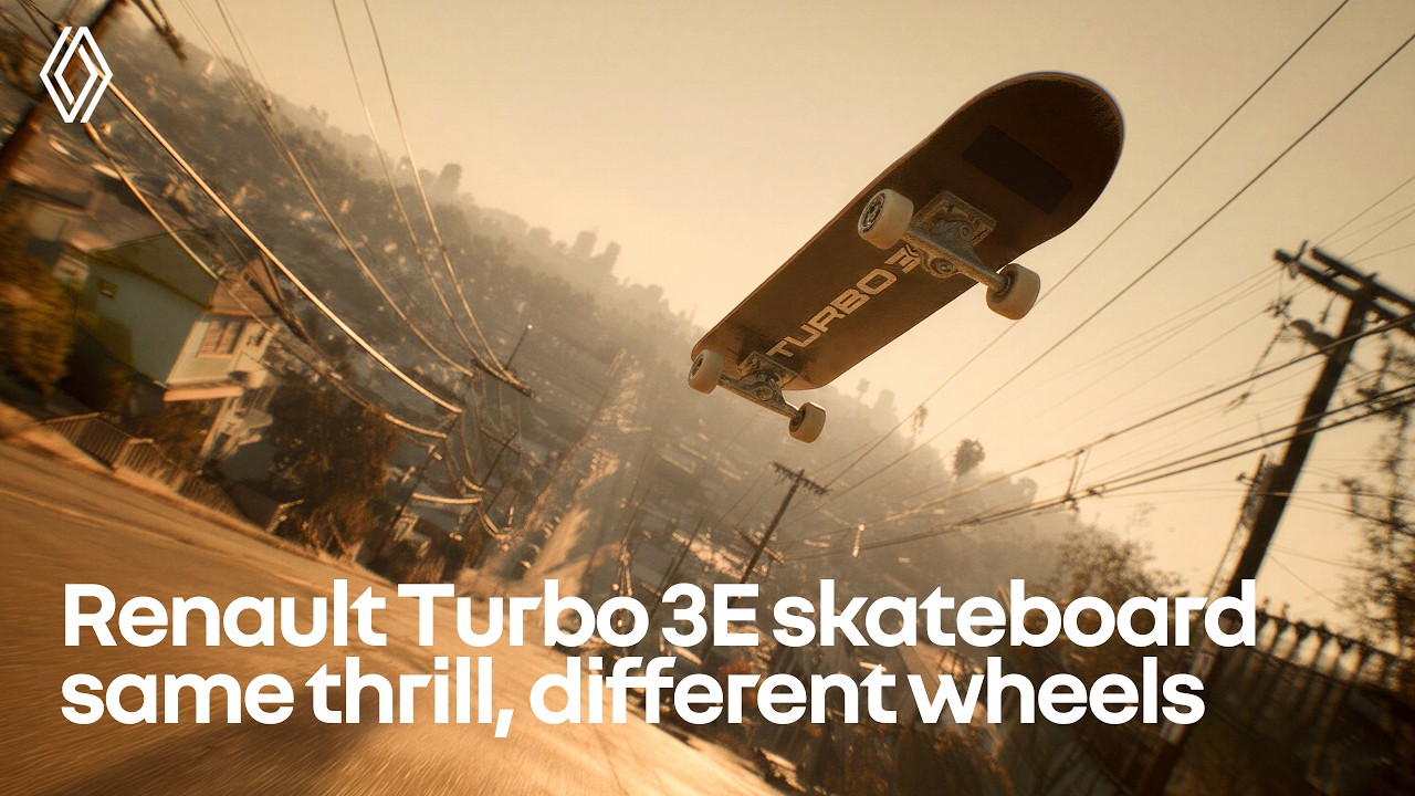 ⁣same thrill, different wheels. disccover Renault Turbo 3E skateboard