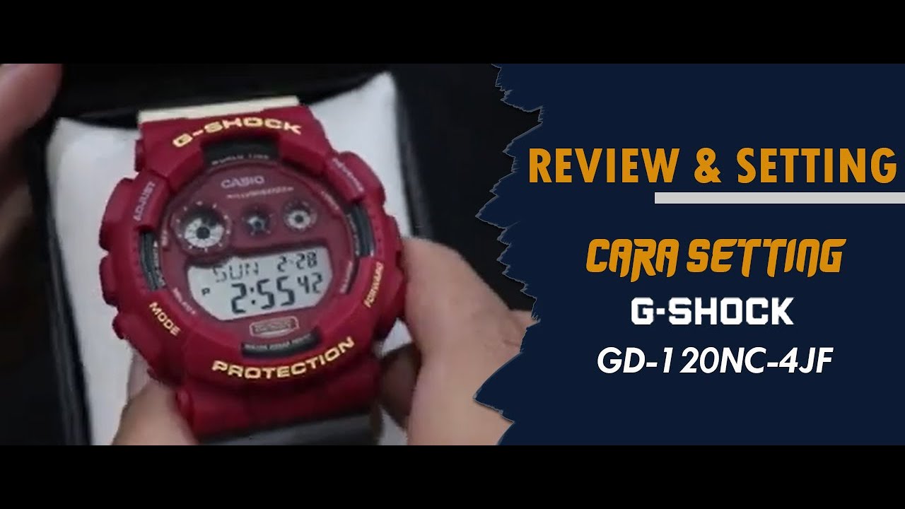 HOW TO SET THE CASIO G-SHOCK GD 120NC 4JF / GD-120NC-4JF WATCH 
