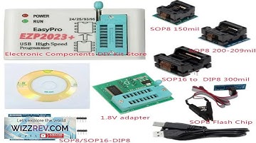 EZP2023 High Speed USB SPI Programmer+12 Adapters Support 24 25 26 93 95