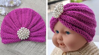 Baby Knit Turban Hat Tutorial