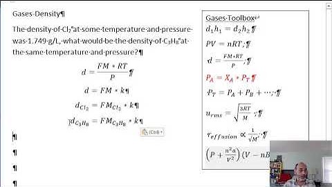 Gases: Density, RMS speed, effusion