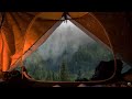 Sonido de Lluvia y Truenos en Carpa en el Bosque Brumoso - Lluvia Relajante Para Dormir