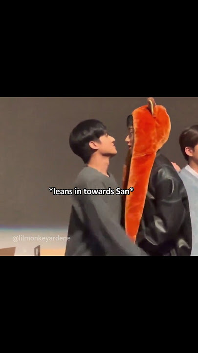 not Wooyoung leaning in for a kiss to San, yet again 😳😳 #ateez #woosan #wooyoung #san