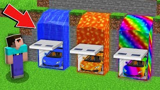 Minecraft NOOB vs PRO: WHAT RAREST GARAGE WITH SUPER CAR IN LIQUID WILL CHOOSE NOOB 100% trolling