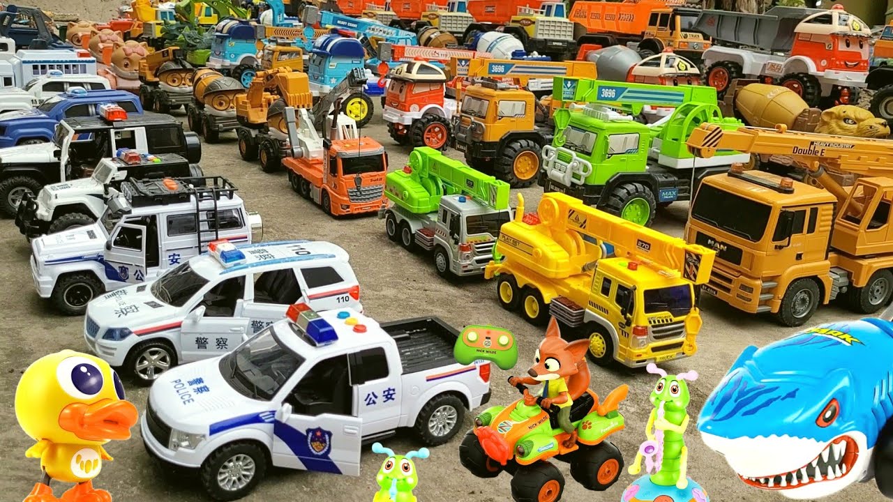 Unboxing Ev 3D Stunt Dump Truck/remote control RC city bus/Ev Police bus,RC Concept car,