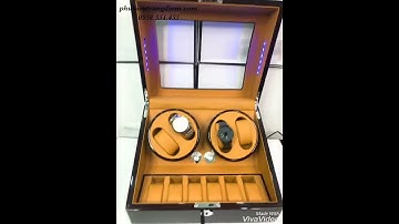 Hộp Xoay Đồng Hồ Cơ Tự Động Có Đèn Led Cao Cấp