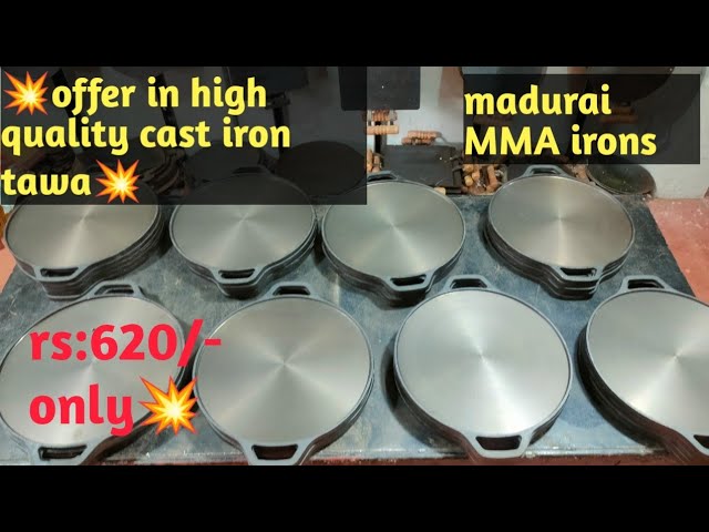  Highkind Pre-Seasoned Cast Iron Dosa Tawa with Premium