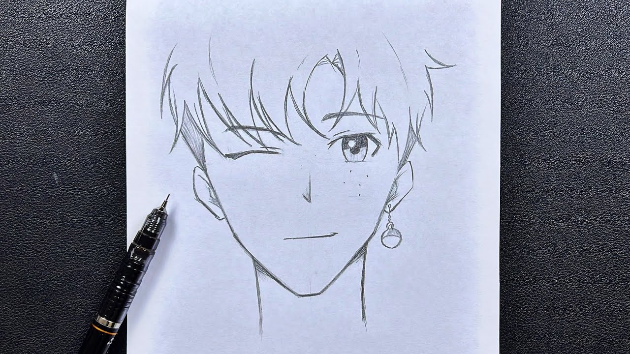 Easy anime drawing  how to draw cute anime boy step-by-step easy