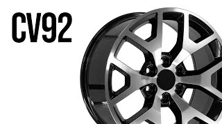 Fit's GM Trucks and SUVs - OE Wheels CV92 Black Machined 20x9
