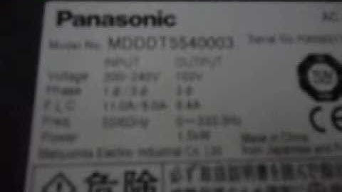 Panasonic servo drive MDDDT5540003 test run video
