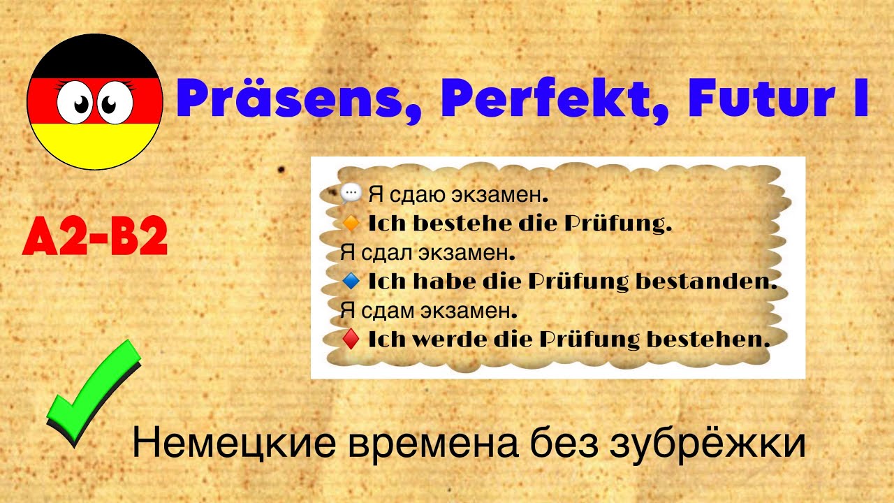 Präsens, Perfekt, Futur I 🎯 Настоящее, прошедшее и будущее в немецком — примеры фраз с переводом 🇩🇪